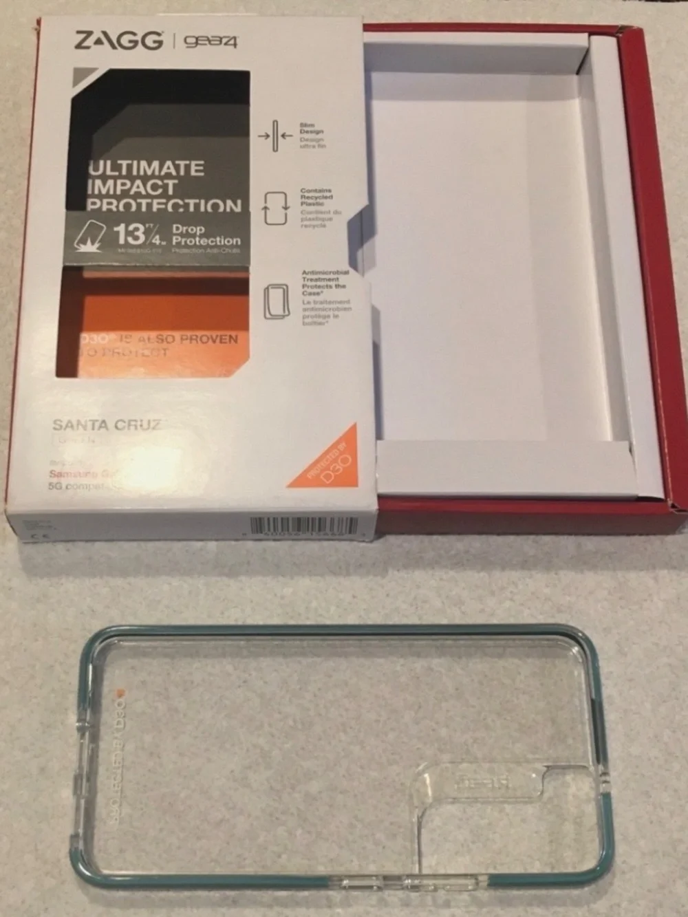 Zagg Gear4 Case Santa Cruz for Samsung Galaxy S22 Clear Green D30 Shockproof OB